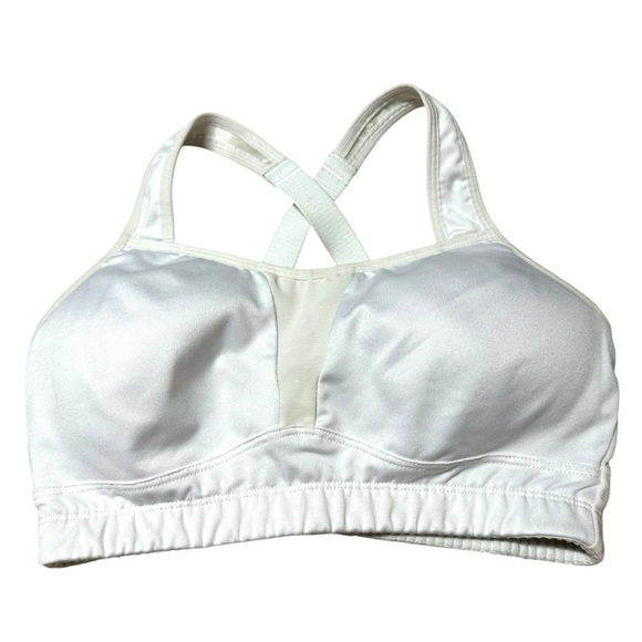 Saucony Bounce Trouncer Sports Bra Women's 32D White Running Workout Support - Picture 1 of 6